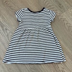 Old Navy Striped Toddler Girls' Short Sleeve Dress - Navy and White